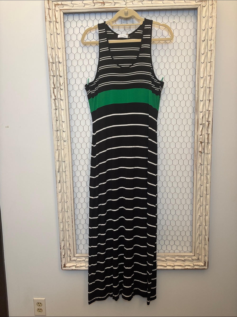 Calvin Klein Sleeveless Striped Maxi Dress